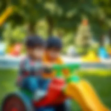 Encouraging Social Skills through Play Children engaged in cooperative play on park toys