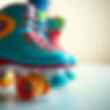 Stylish Roller Skates Close-up of roller skates with vibrant colors on a smooth surface