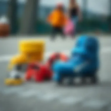 Essential Safety Gear for Skating Safety gear laid out for roller skating practice session