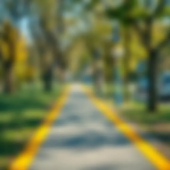 Ideal Skating Location A scenic park path perfect for roller skating exploration