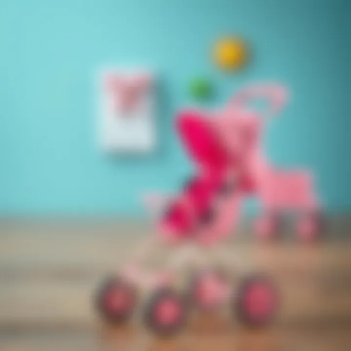 Detailed view of pink stroller maintenance tips