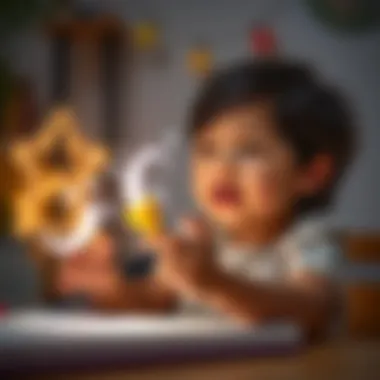 A child drawing in the air using Pictionary Air technology