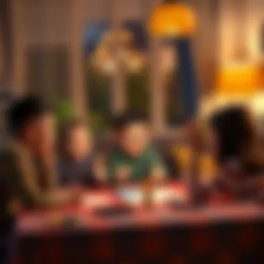 Family bonding during a game night with Pictionary Air