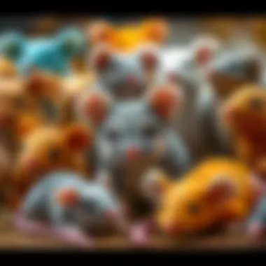 Selection of various plush mouse toys for cats
