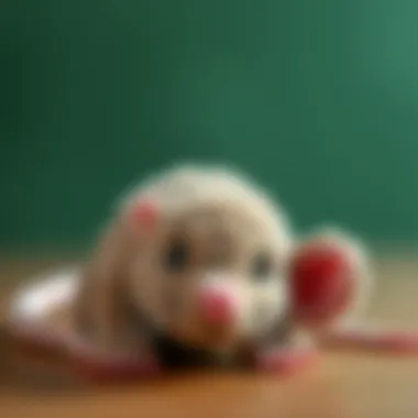 Close-up of a premium plush mouse toy