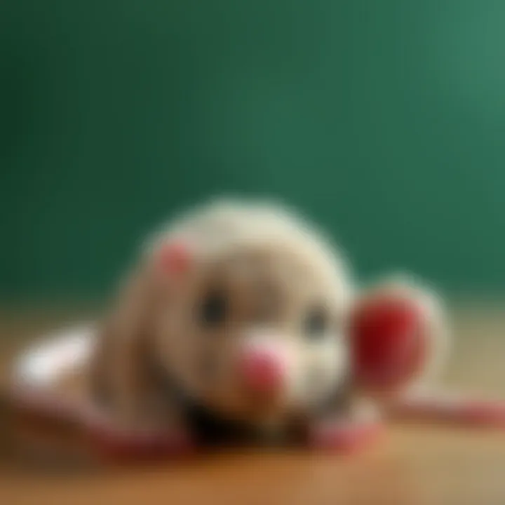 Close-up of a premium plush mouse toy