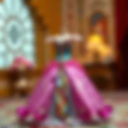 A beautifully designed princess dress with intricate details and vibrant colors