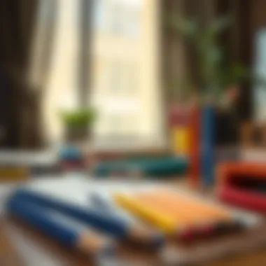 Quality assessment of colored pencils on a table