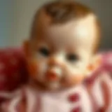 Realistic toy baby with intricate details.