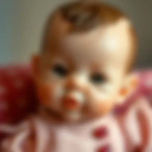 Realistic toy baby with intricate details.