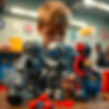 Children engaging with Robot Adam toys