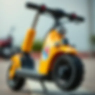 Close-up of the scooter features