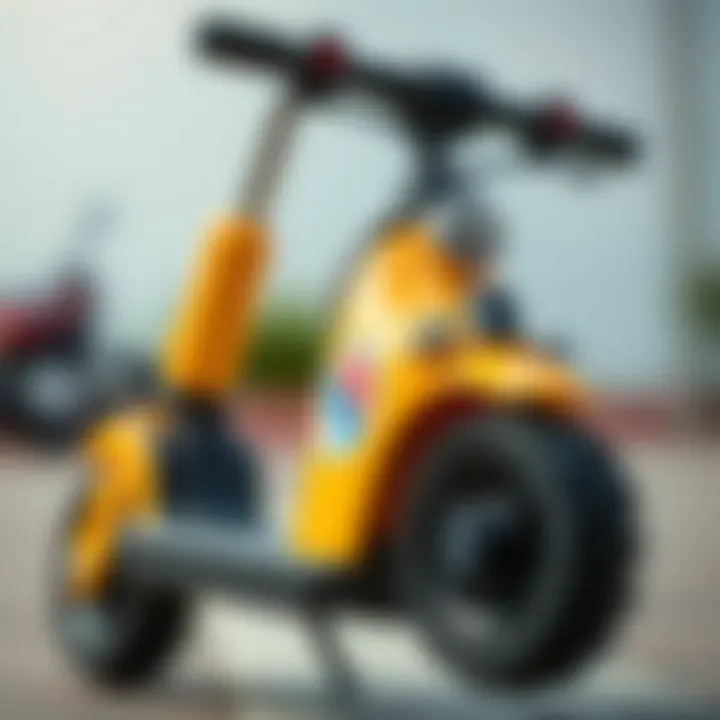 Close-up of the scooter features