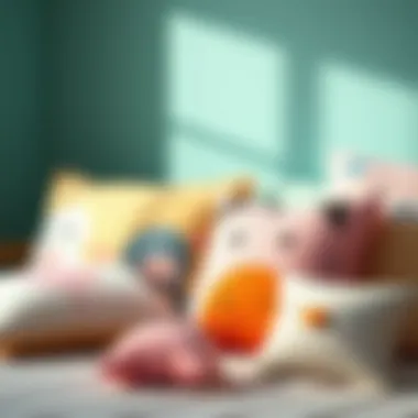 Diverse Designs for Children's Pillows A selection of children's pillows showcasing different designs