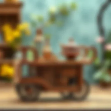 Elegant wooden serving cart showcasing craftsmanship