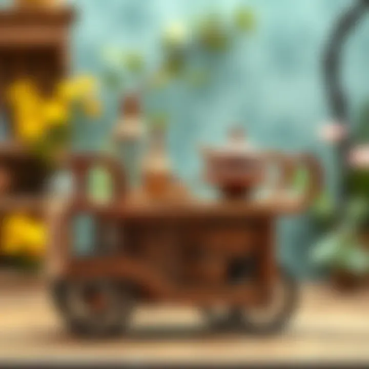 Elegant wooden serving cart showcasing craftsmanship