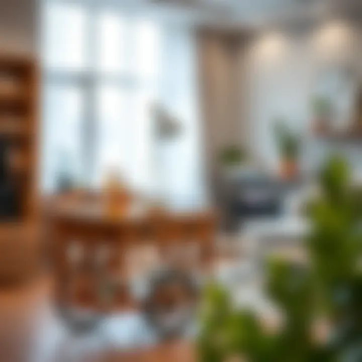 Stylish wooden serving cart in a modern living space