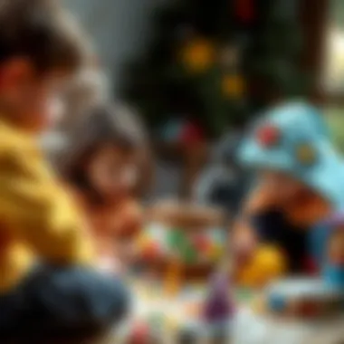 Children engaged in imaginative play with a colorful pot.