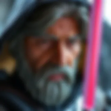 A close-up of a renowned character with rich backstory