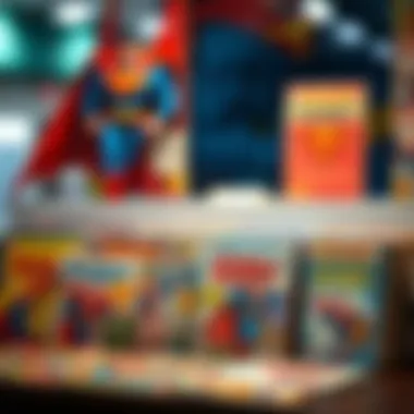 A display of vintage Superman comic books highlighting his historical significance.