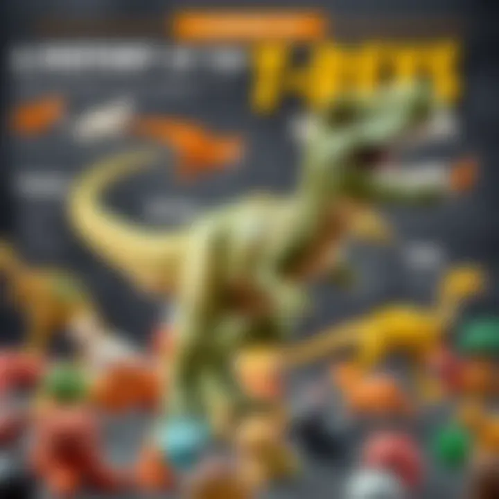 A visually appealing infographic detailing the history and evolution of T-Rex toys.