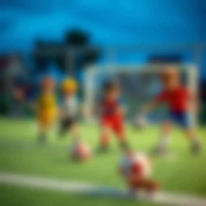 Group of boys engaging in team sports, promoting social skills