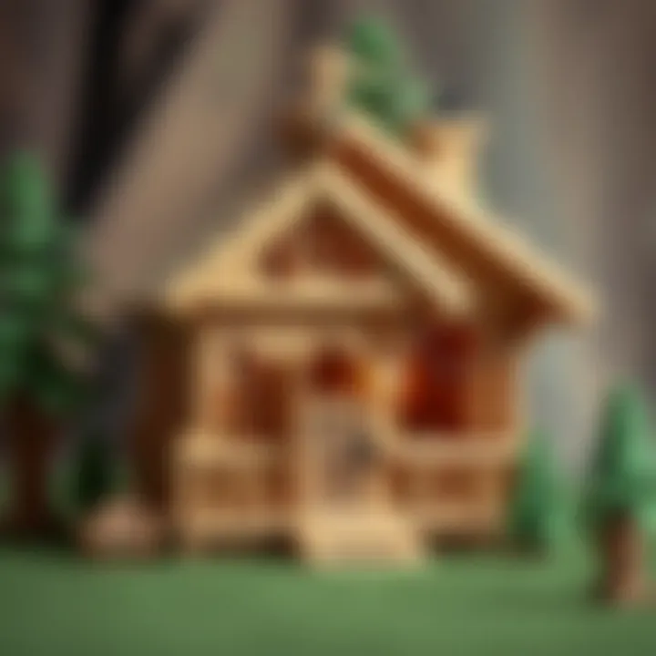 Detailed Design of Wooden Playhouse An intricate design of a wooden playhouse, showcasing craftsmanship and attention to detail.