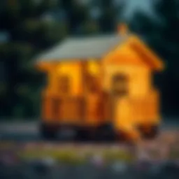 A beautifully crafted wooden playhouse on wheels, inspiring creativity in children.