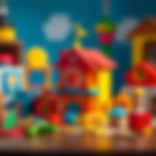 A colorful set of educational toys designed to stimulate creativity in children