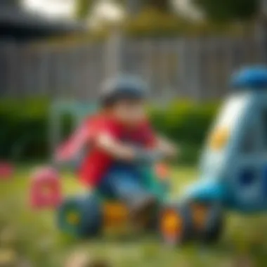 Outdoor toys promoting physical activity for young boys