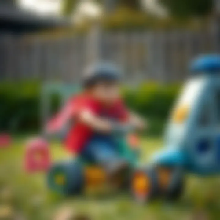 Outdoor toys promoting physical activity for young boys