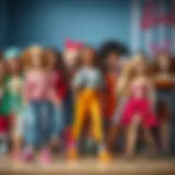 A collection of diverse Barbie dolls showcasing various careers and styles