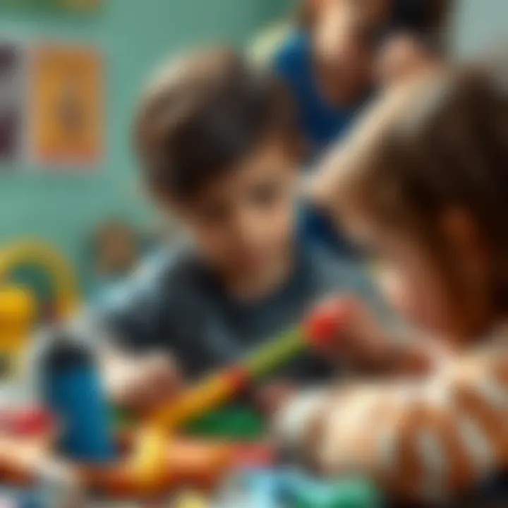 Imaginative Play with Recycled Materials Children engaged in imaginative play with recycled materials