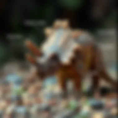 Feeding Habits of Triceratops A diagram highlighting the feeding habits of Triceratops, focusing on its herbivorous diet