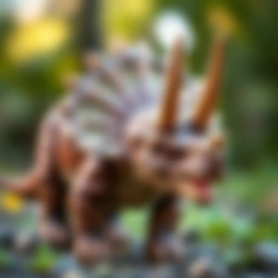 A detailed illustration of Triceratops showcasing its iconic three horns and frill