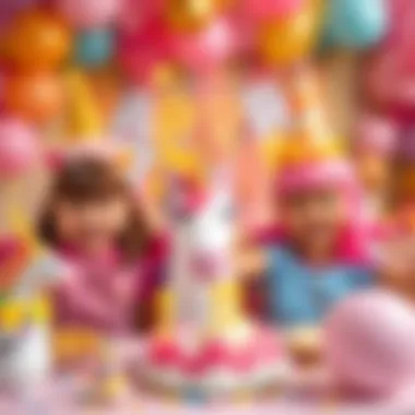 Children enjoying a unicorn-themed birthday celebration