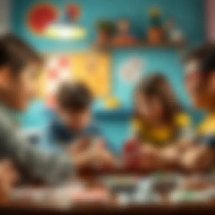 Children engaging in a game of Uno, showcasing teamwork