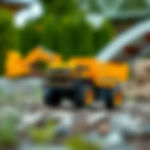 Remote-controlled construction vehicle in action