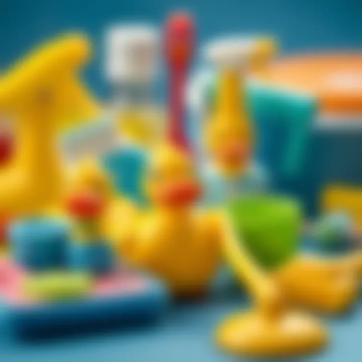 Variety of cleaning tools for children's toys