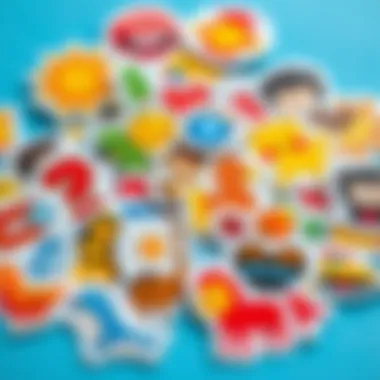 A variety of educational stickers