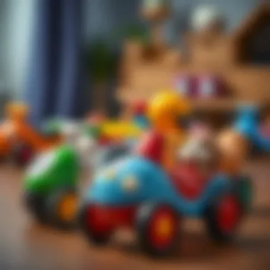 Variety of push toys enhancing child development