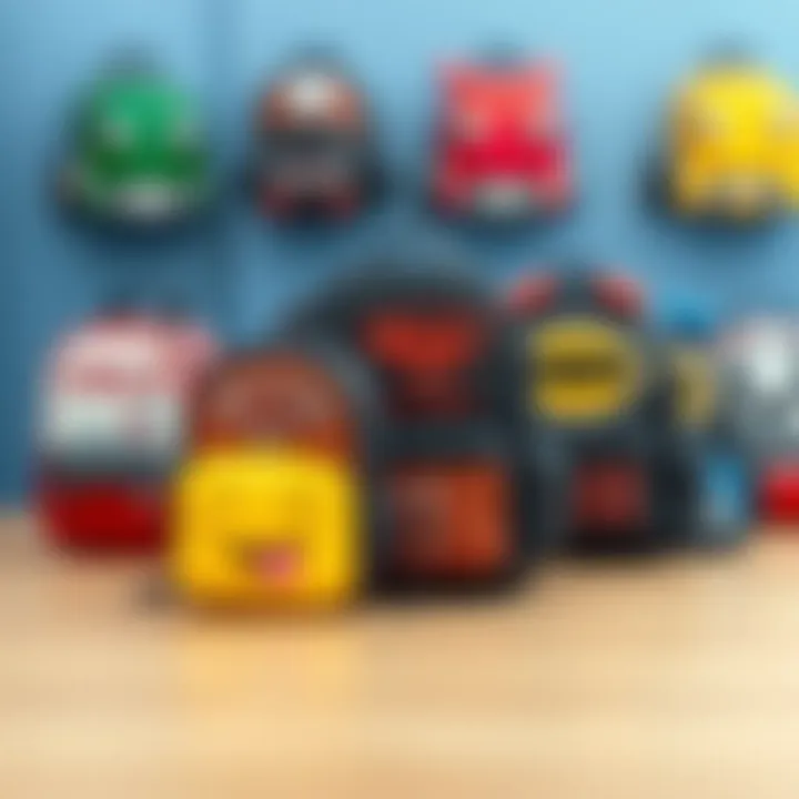 Diverse Designs of Licensed Backpacks Various licensed backpacks showcasing different designs.