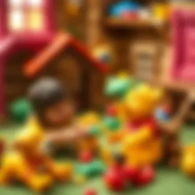 Children engaging in imaginative play with Winnie the Pooh characters