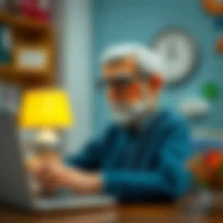 Seniors accessing online resources