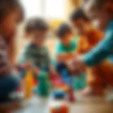 Group of children engaged in a cooperative game